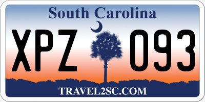 SC license plate XPZ093