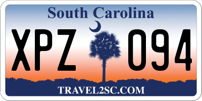 SC license plate XPZ094