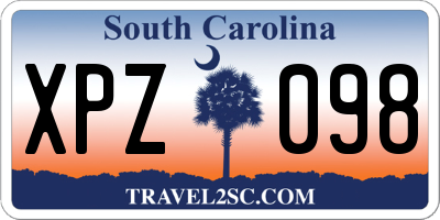 SC license plate XPZ098