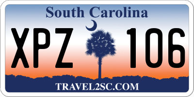 SC license plate XPZ106