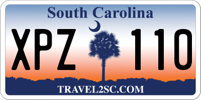 SC license plate XPZ110