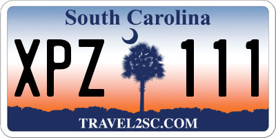 SC license plate XPZ111