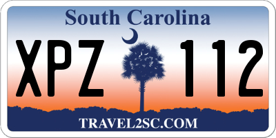SC license plate XPZ112