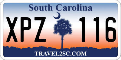 SC license plate XPZ116