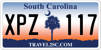 SC license plate XPZ117