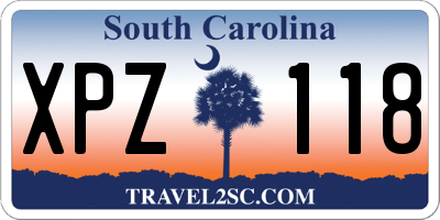 SC license plate XPZ118