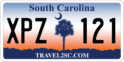 SC license plate XPZ121