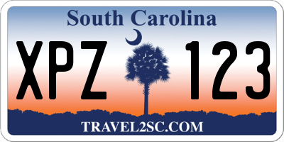 SC license plate XPZ123