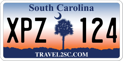 SC license plate XPZ124