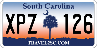 SC license plate XPZ126