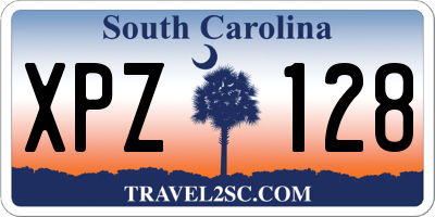 SC license plate XPZ128
