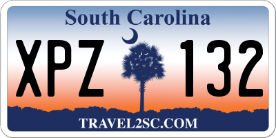 SC license plate XPZ132