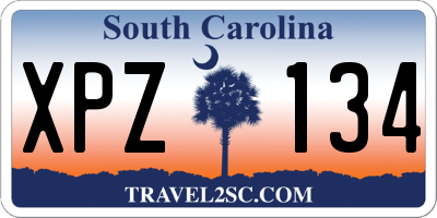SC license plate XPZ134