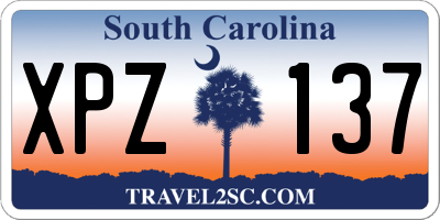 SC license plate XPZ137