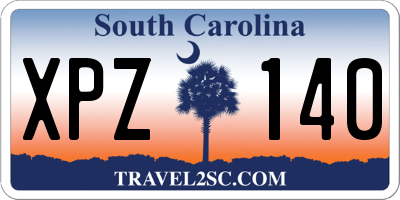 SC license plate XPZ140