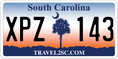 SC license plate XPZ143