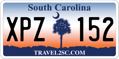 SC license plate XPZ152