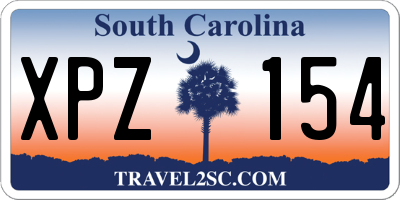 SC license plate XPZ154