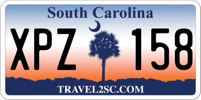 SC license plate XPZ158