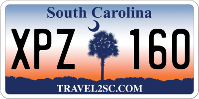 SC license plate XPZ160