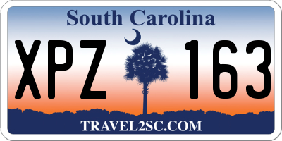 SC license plate XPZ163