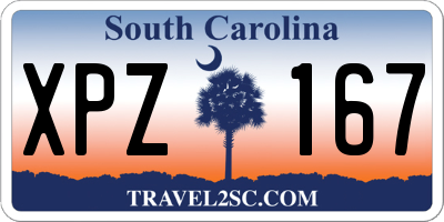SC license plate XPZ167