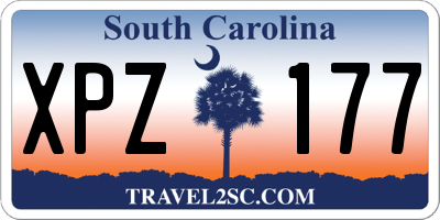 SC license plate XPZ177