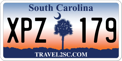 SC license plate XPZ179