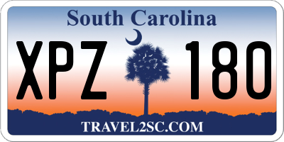 SC license plate XPZ180