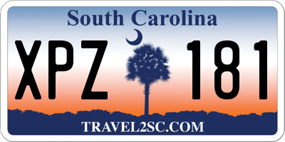 SC license plate XPZ181