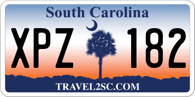 SC license plate XPZ182