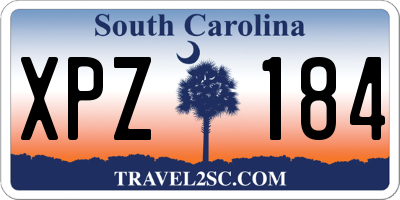 SC license plate XPZ184