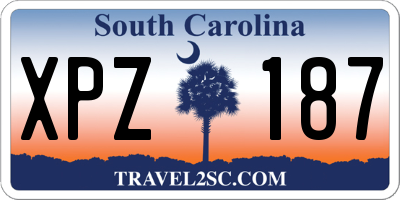 SC license plate XPZ187