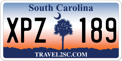 SC license plate XPZ189