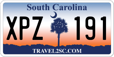 SC license plate XPZ191