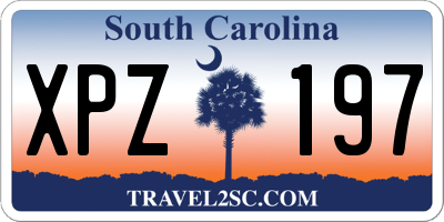 SC license plate XPZ197