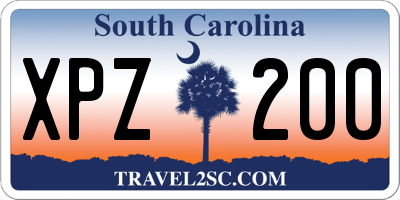 SC license plate XPZ200