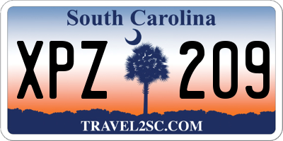 SC license plate XPZ209