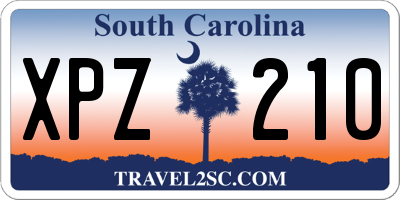 SC license plate XPZ210