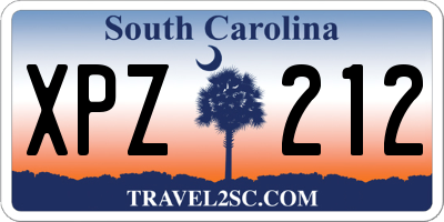 SC license plate XPZ212