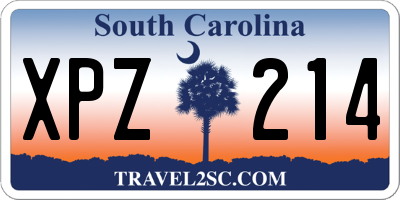 SC license plate XPZ214