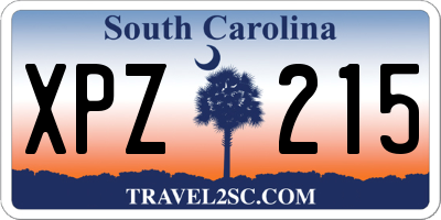 SC license plate XPZ215