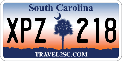 SC license plate XPZ218