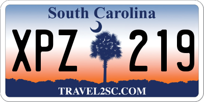 SC license plate XPZ219