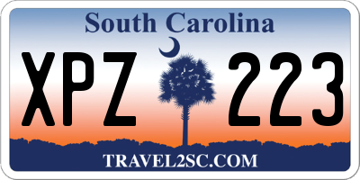 SC license plate XPZ223
