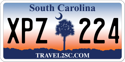 SC license plate XPZ224