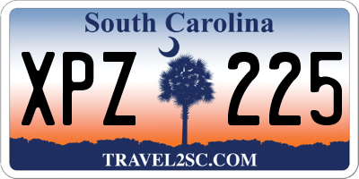 SC license plate XPZ225