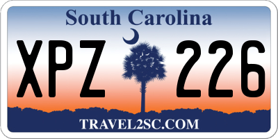 SC license plate XPZ226