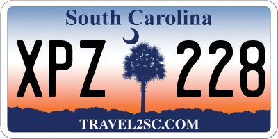 SC license plate XPZ228
