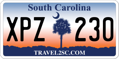 SC license plate XPZ230